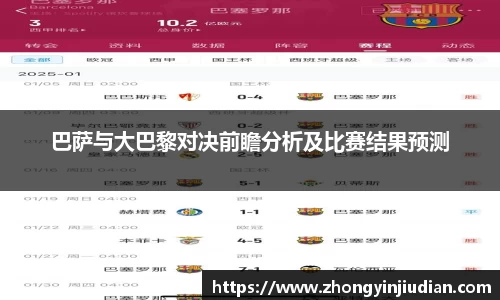 巴萨与大巴黎对决前瞻分析及比赛结果预测